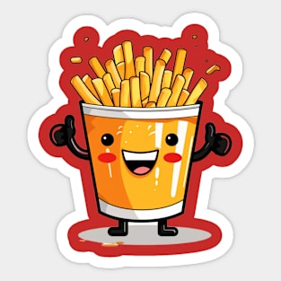 Cute French Fries T-Shirt Sticker